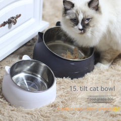 Free Shipping Stainless Steel Dog Bowl Double Bowl Cervical Protection