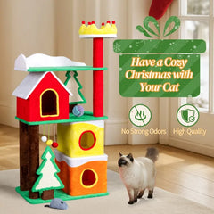 Free Shipping 56” Cat Tree Tower with Condo & Scratching Posts