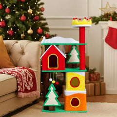 Free Shipping 56” Cat Tree Tower with Condo & Scratching Posts