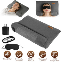 Neck Massager Pillow Ergonomic Massager Memory Foam Pillow With 3-Level Heating 3-Intensity Vibration 30Min Timer For Neck Back Shoulder Pain Relief