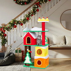 Free Shipping 56” Cat Tree Tower with Condo & Scratching Posts