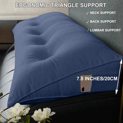 Free Shipping Back Support Reading Pillow with Side Pocket for Bed Comfort